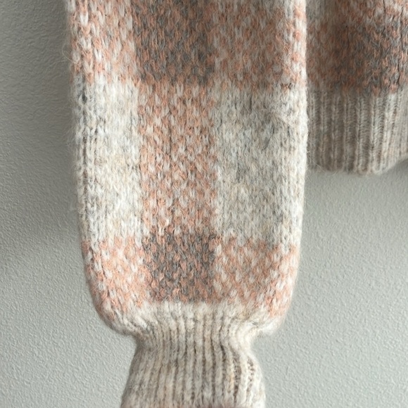 NWT Lulu's Vero Moda Diana Cream Multi Plaid Knit Pullover Sweater – Size Large - Picture 7 of 9
